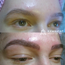 Изменение и коррекция формы бровей - фото до и после - салон «Kawaicat»