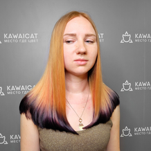 Окрашивание с цветными кончиками волос