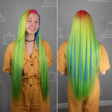 Многоцветное окрашивание на длинные волосы